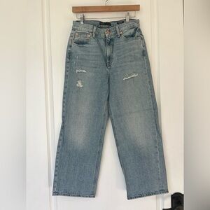 Modern American Anthropology Light Blue Distressed Women's High Wide Jeans Sz 27